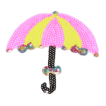 Strygemaerker pallietter paraply pink